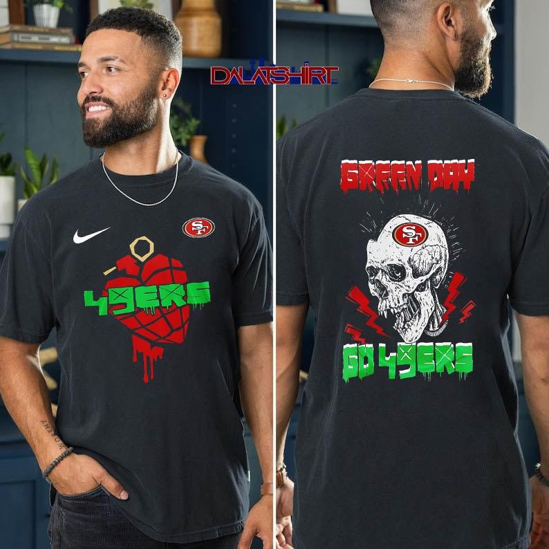San Francisco 49ers NFL Green Day Football Skull t-shirt