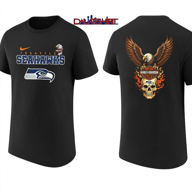 Seattle Seahawks Eagle Harley Davidson shirt