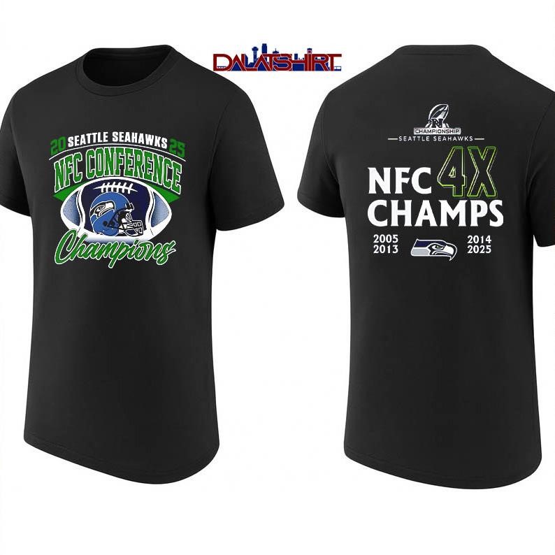 Seattle Seahawks NFC 4X Champs 2026 shirt