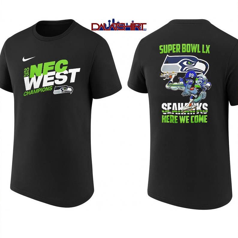 Seattle Seahawks NFL 2025 Division Champions here we come shirt