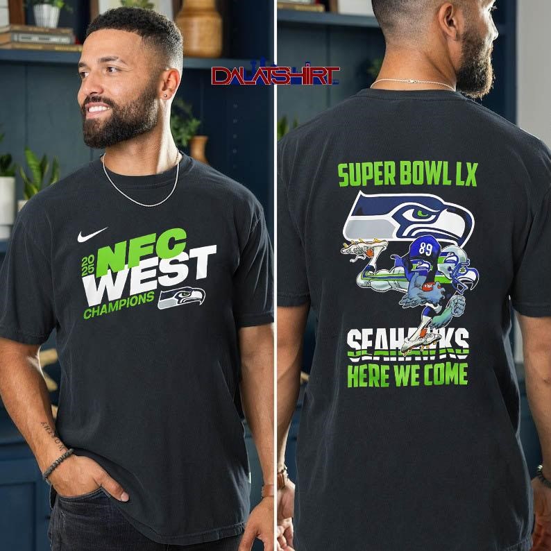 Seattle Seahawks NFL 2025 Division Champions here we come t-shirt