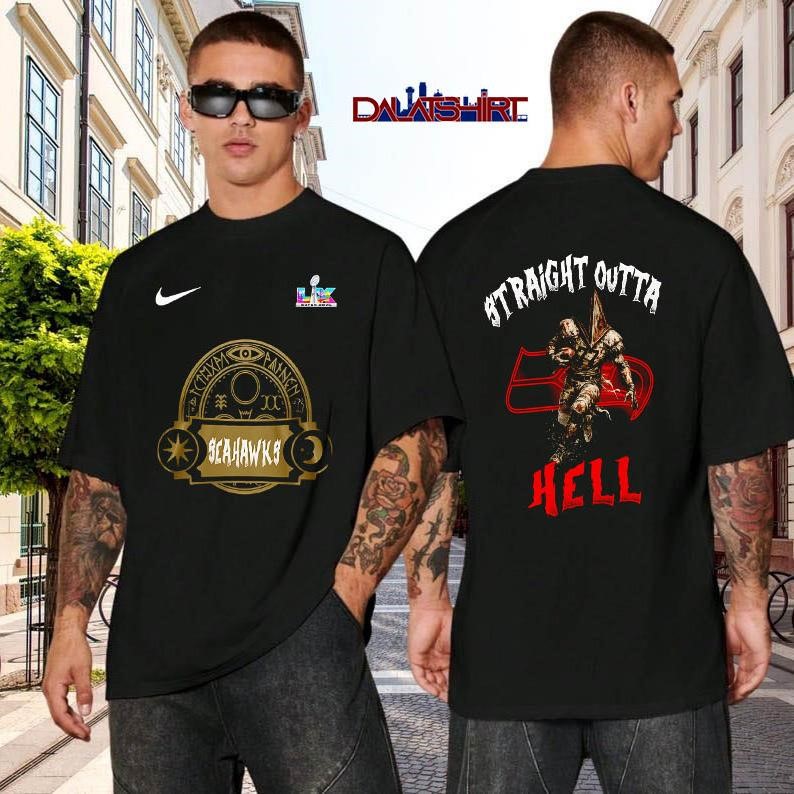 Seattle Seahawks NFL 2026 Super Bowl x Silent Hill black-shirt