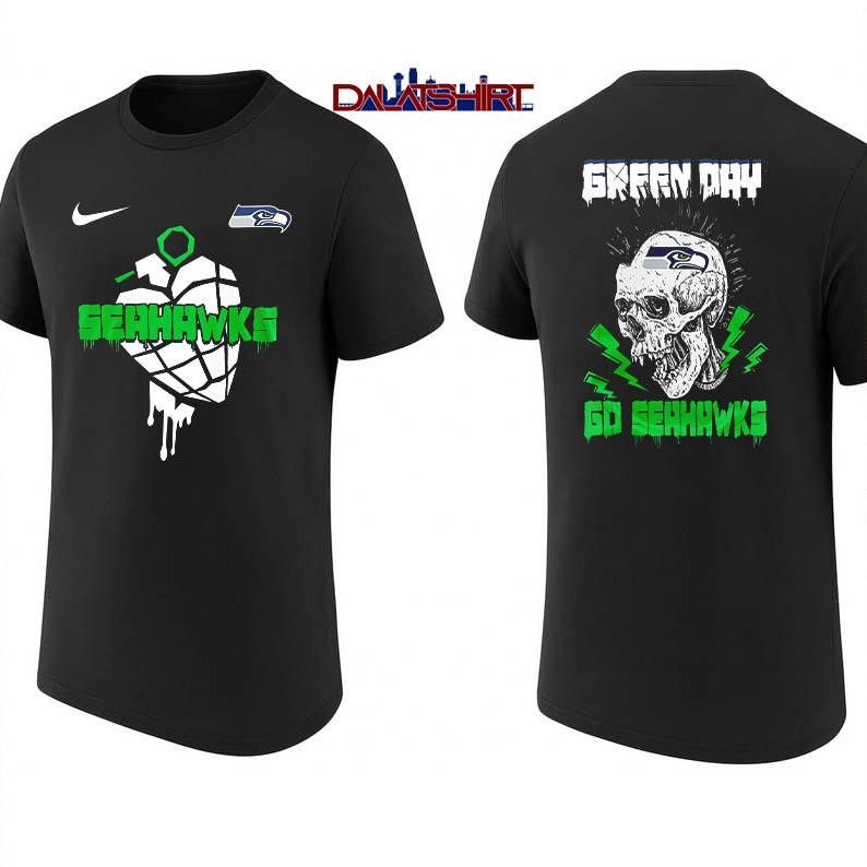 Seattle Seahawks NFL Green Day Football Skull shirt