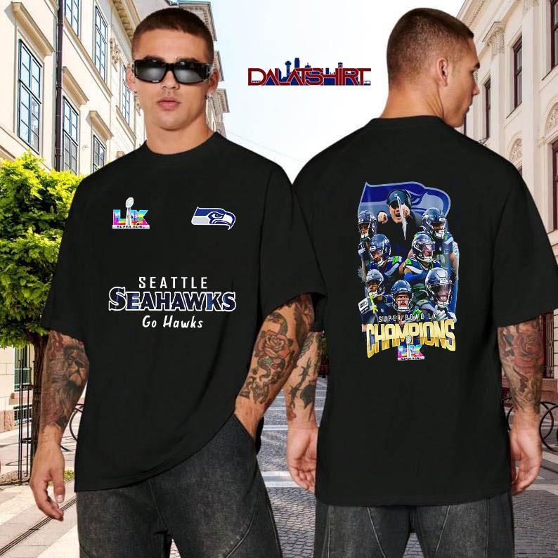 Seattle Seahawks Super Bowl LX Champions Go Hawks black-shirt