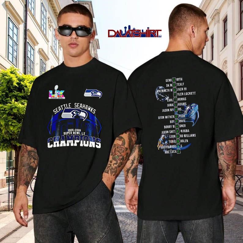Seattle Seahawks Super Bowl LX Champions Stylish black-shirt