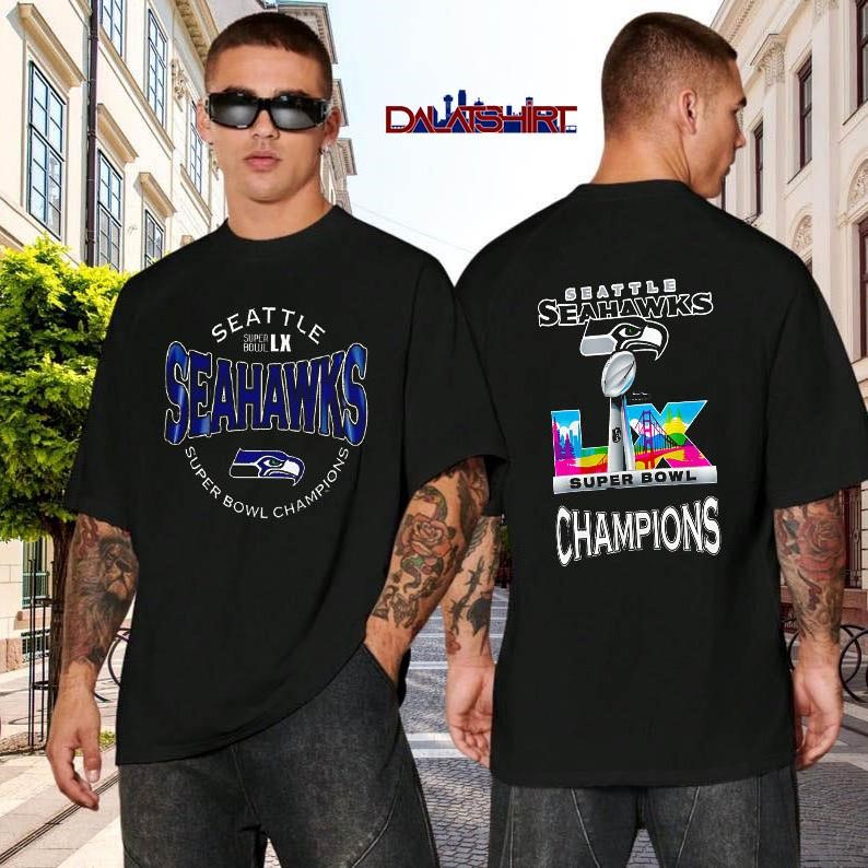 Seattle Seahawks Super Bowl LX Champions black-shirt