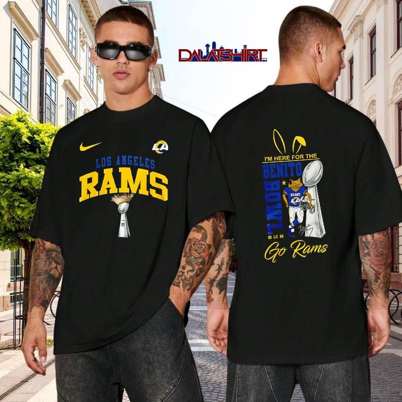 Supper Bowl LX Los Angeles Rams I'm here for the Benito Bowl 2026 black-shirt