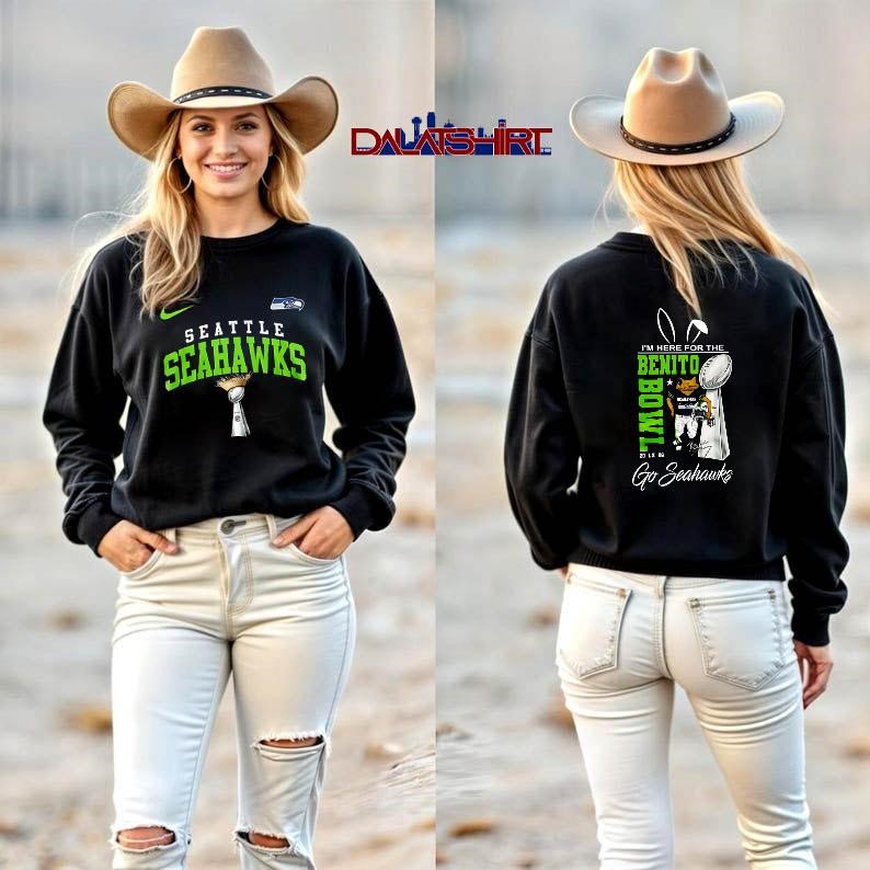 Supper Bowl LX Seattle Seahawks I'm here for the Benito Bowl 2026 long-sleeve