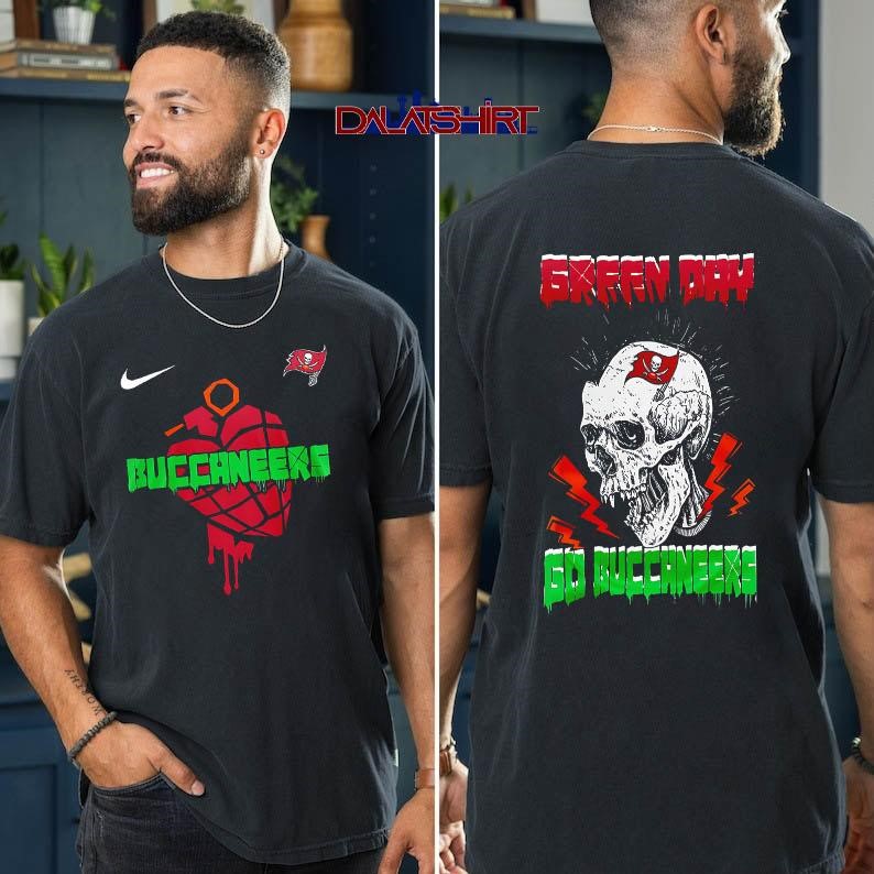 Tampa Bay Buccaneers NFL Green Day Football Skull t-shirt