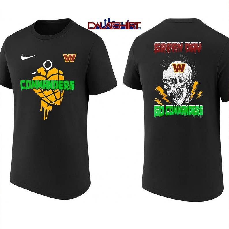 Washington Commanders NFL Green Day Football Skull shirt