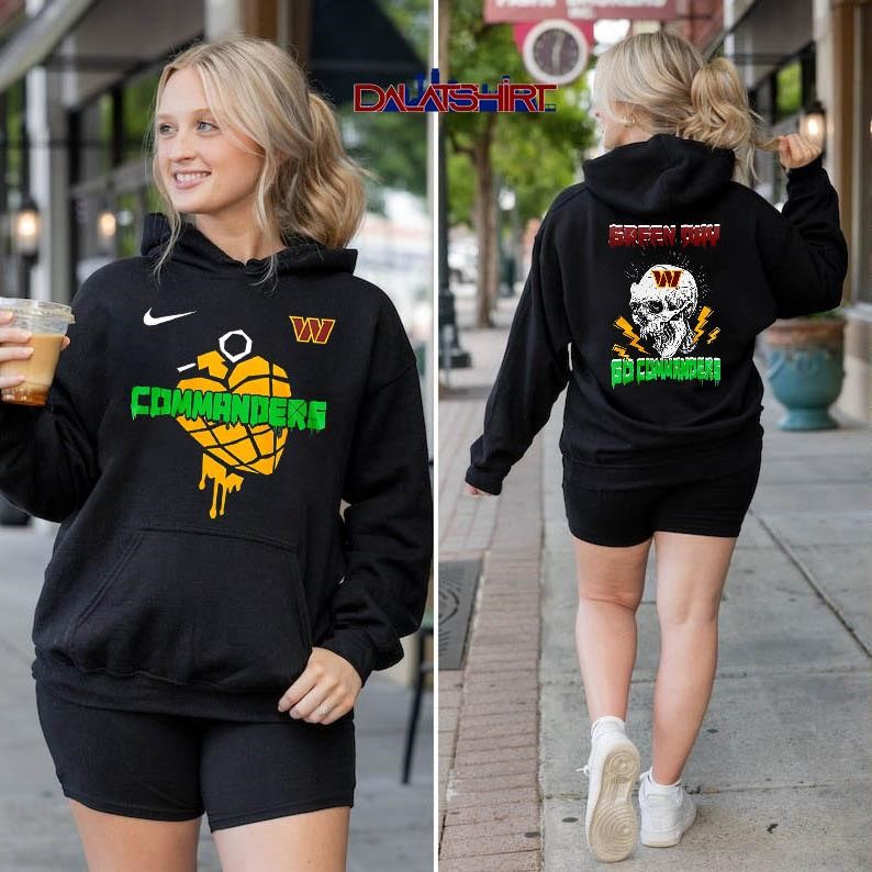 Washington Commanders NFL Green Day Football Skull hoodie