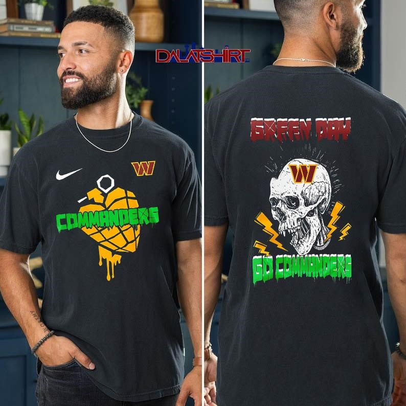 Washington Commanders NFL Green Day Football Skull t-shirt