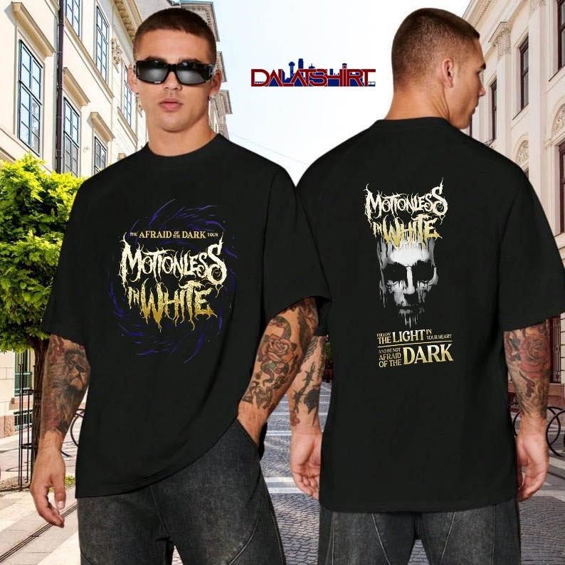 Afraid of the Dark Motionless In White 2026 tour black-shirt