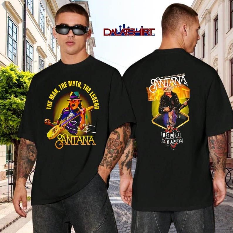 Carlos Santana 2026 Tour black-shirt