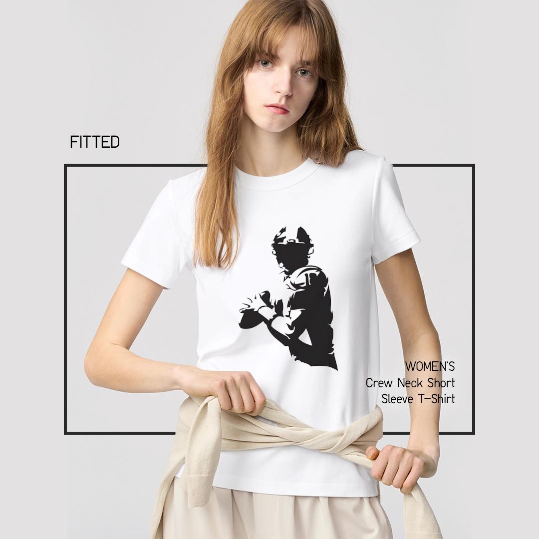 American Football Quarterback Player Silhouette Sports women's-shirt