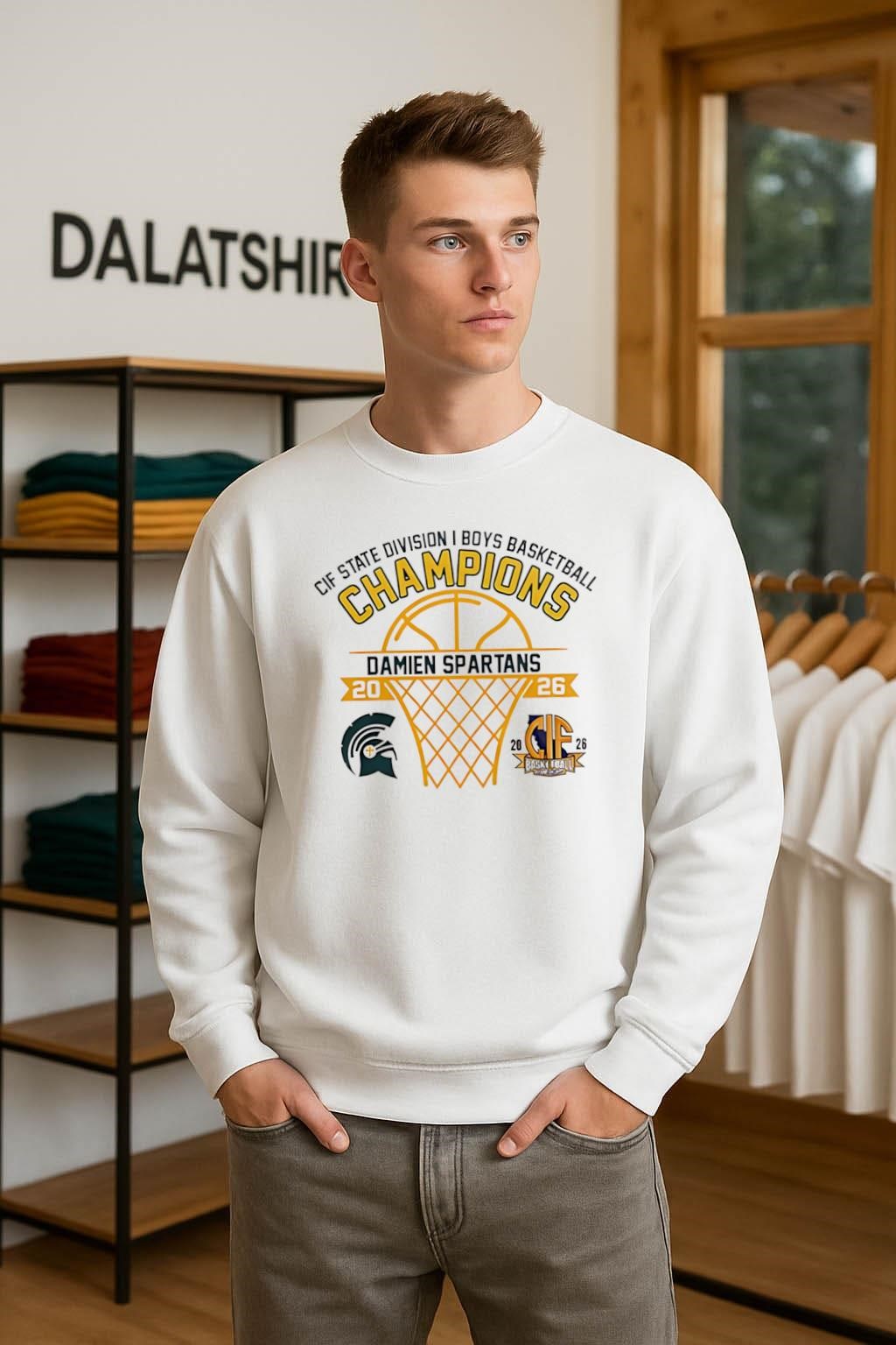 Awesome Damien Spartans 2026 CIF State Division I Boys Basketball Champions sweater