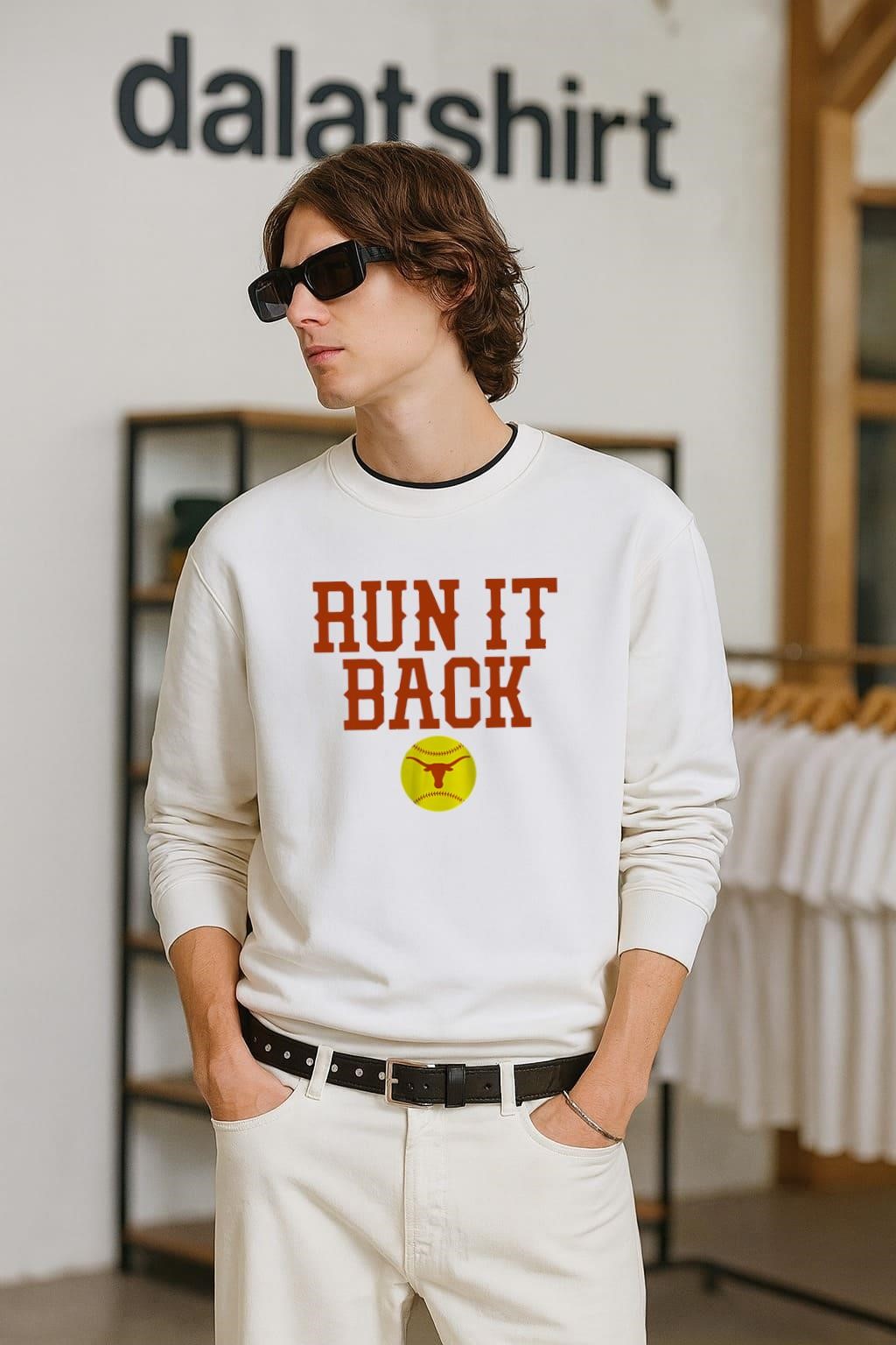 Awesome Run It Back Texas Softball long-sleeve
