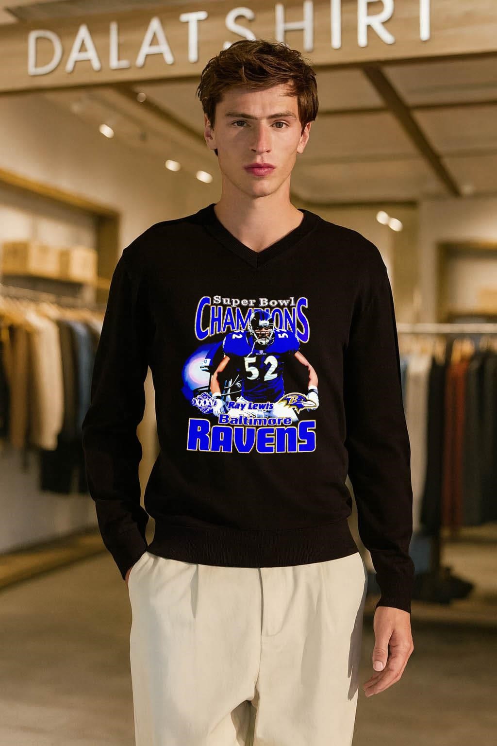 Baltimore Ravens Super Bowl Champions Ray Lewis long-sleeve