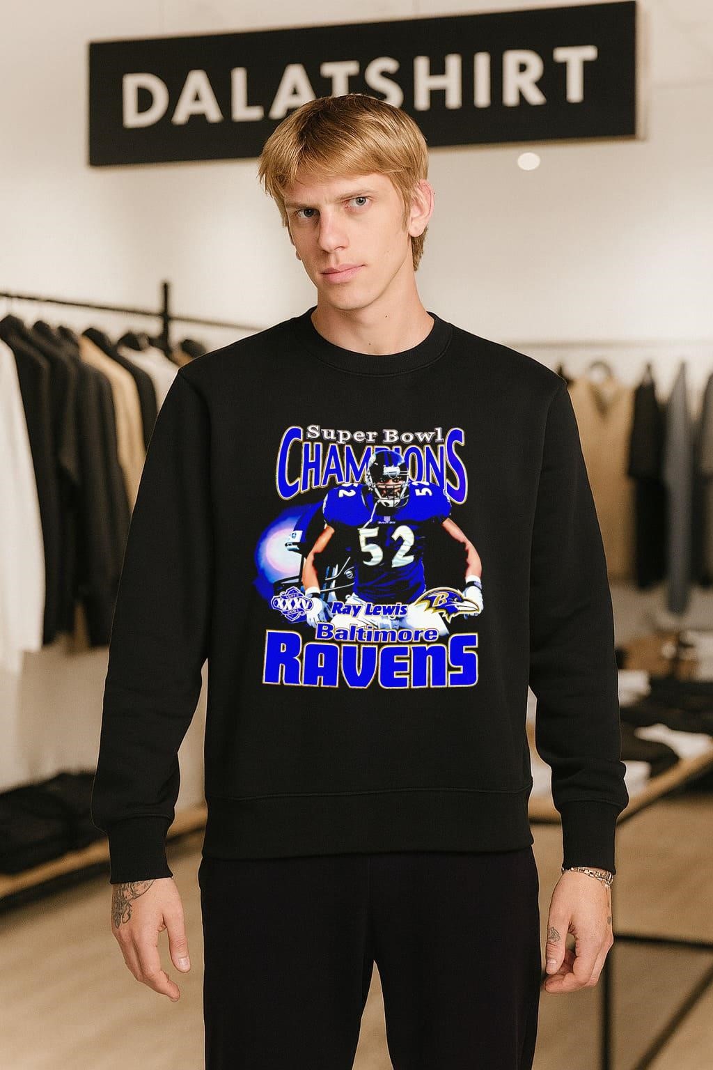 Baltimore Ravens Super Bowl Champions Ray Lewis sweater