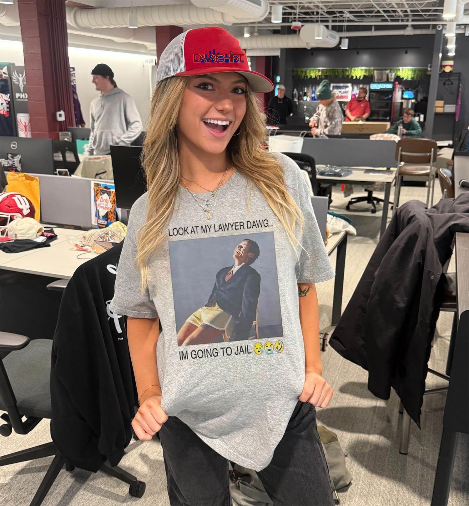 Best Harry Styles Look At My Lawyer Dawg Im Going To Jail V-Neck-T-Shirt