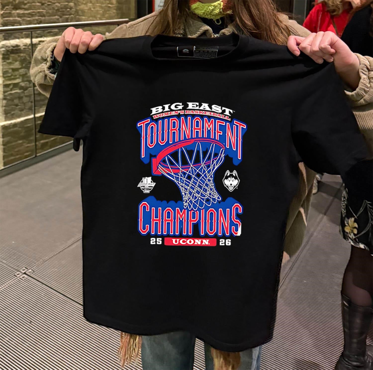 Big East Womens Basketball Tournament Champions UConn 25-26 black-t-shirt