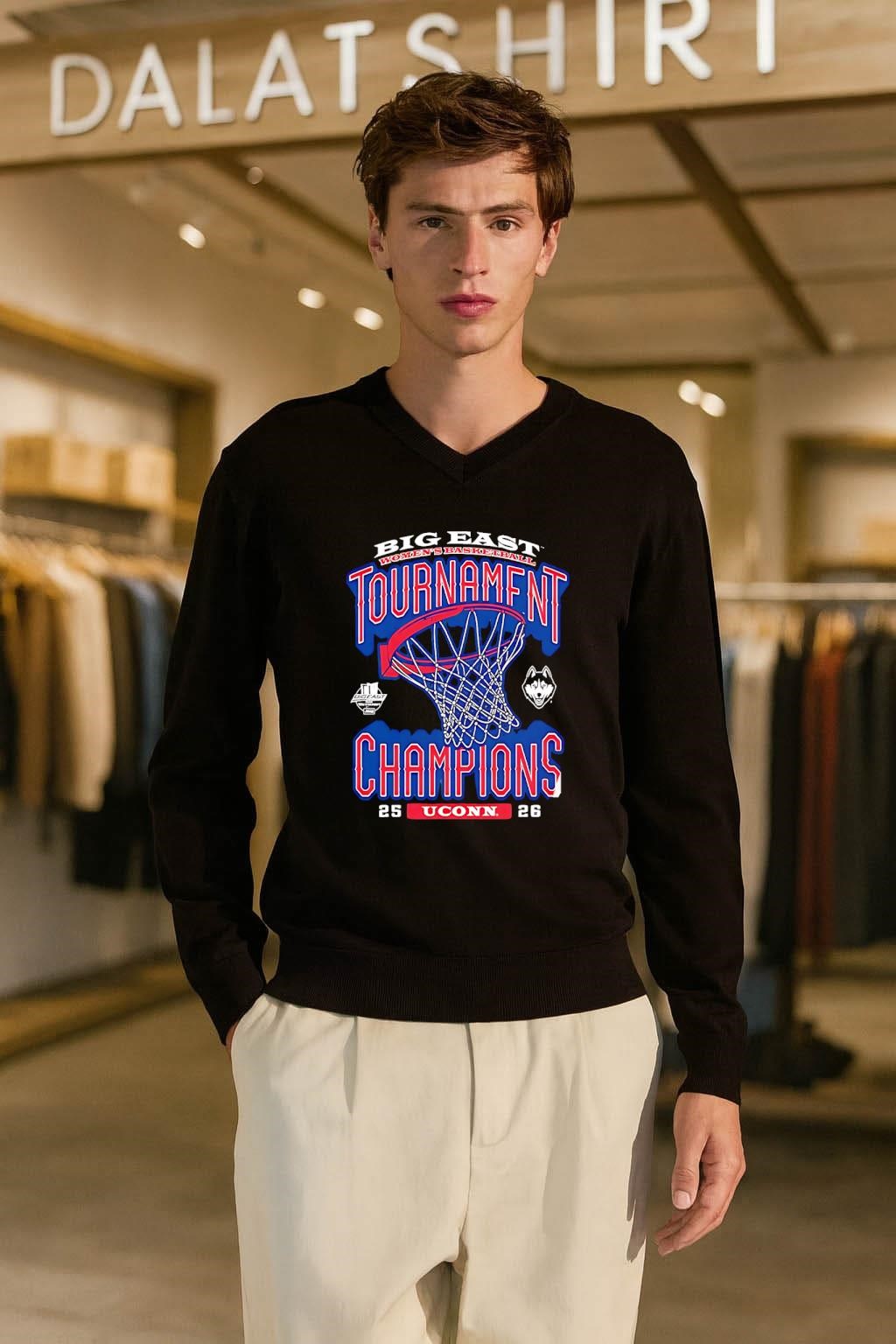 Big East Womens Basketball Tournament Champions UConn 25-26 long-sleeve