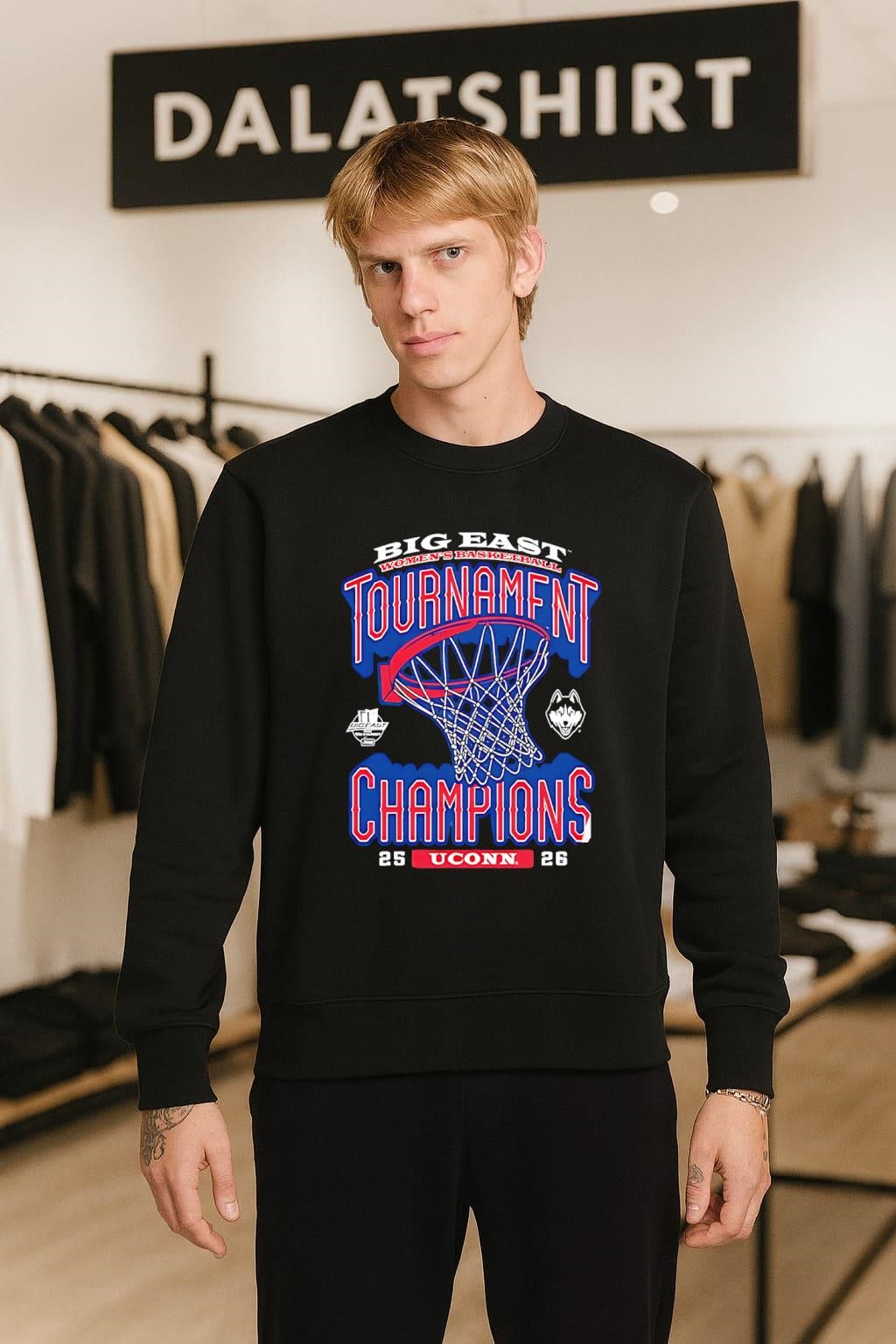 Big East Womens Basketball Tournament Champions UConn 25-26 sweater