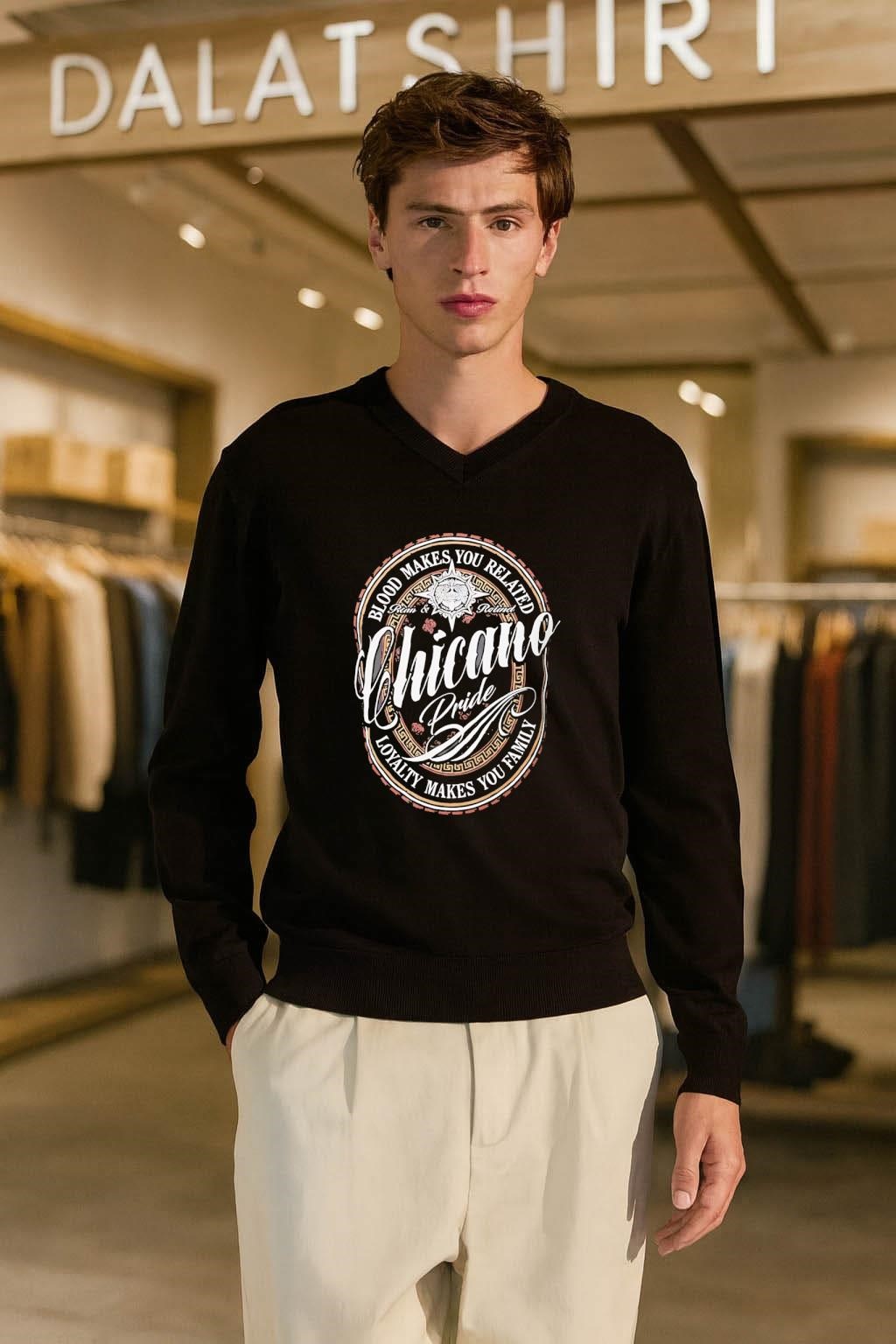 Blood Makes You Related Chicano Pride Loyalty Makes You Family long-sleeve