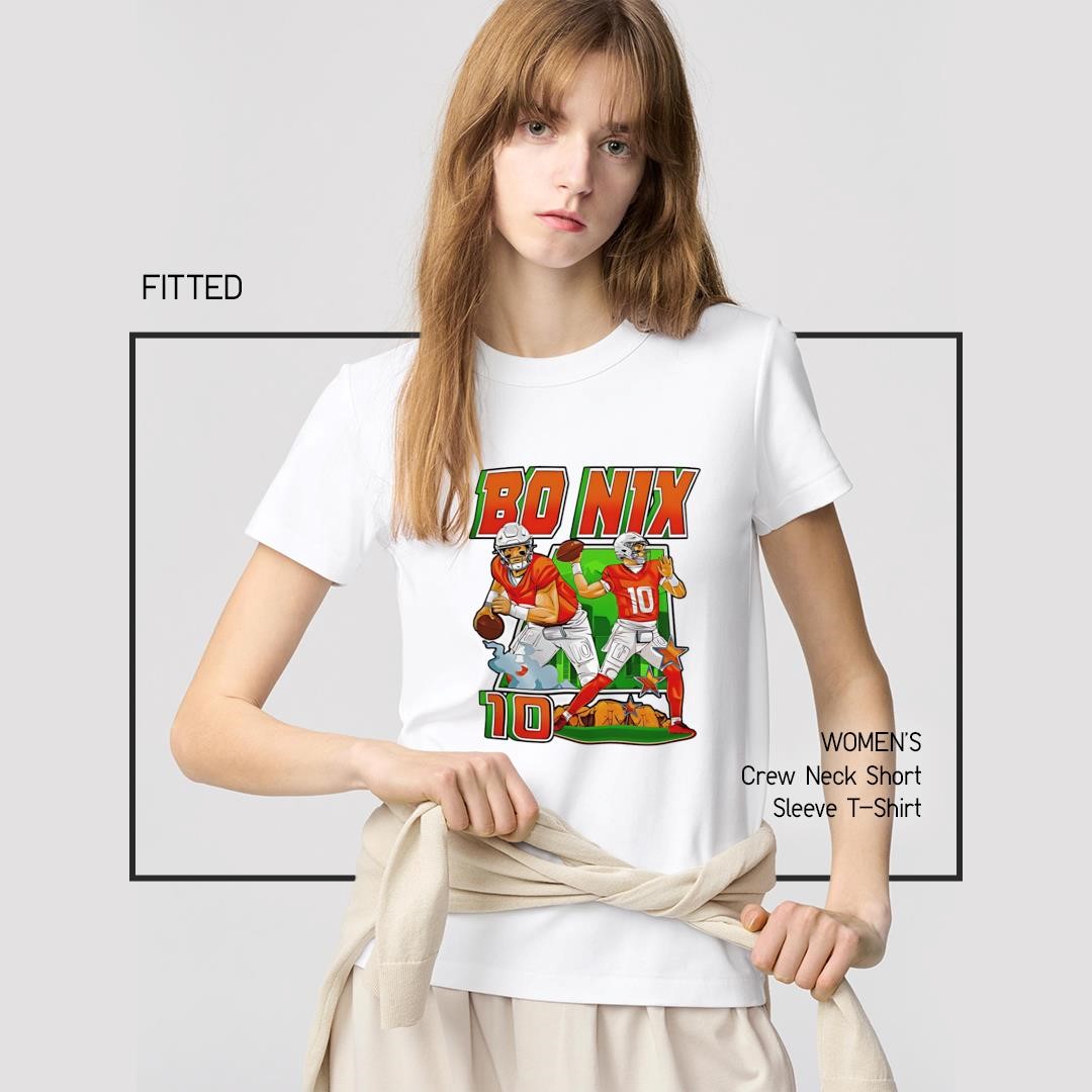 Bo Nix 10 Denver Broncos Football Cartoon women's-shirt