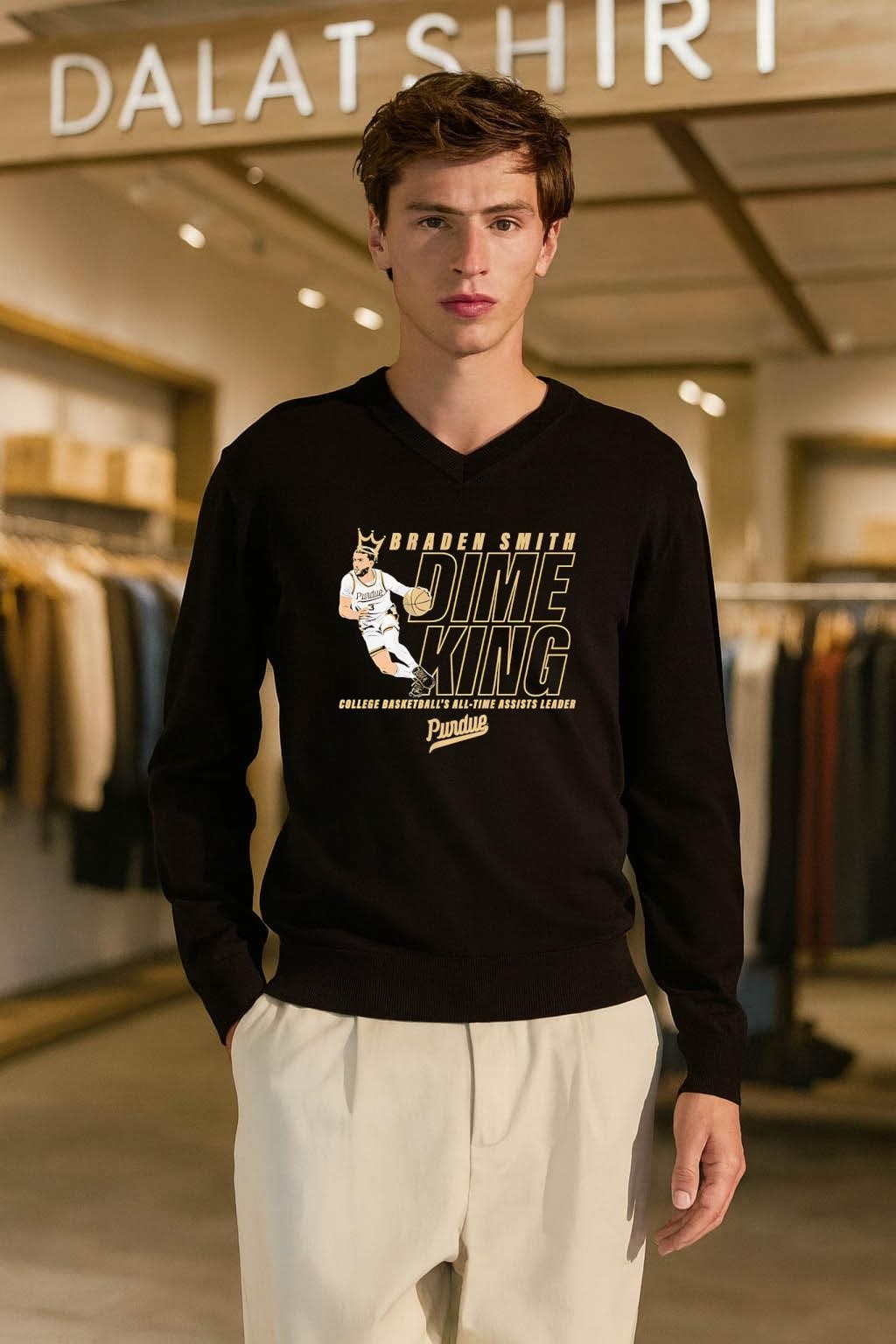 Braden Smith Dime King College Basketball's All-Time Assists Leader Purdue long-sleeve