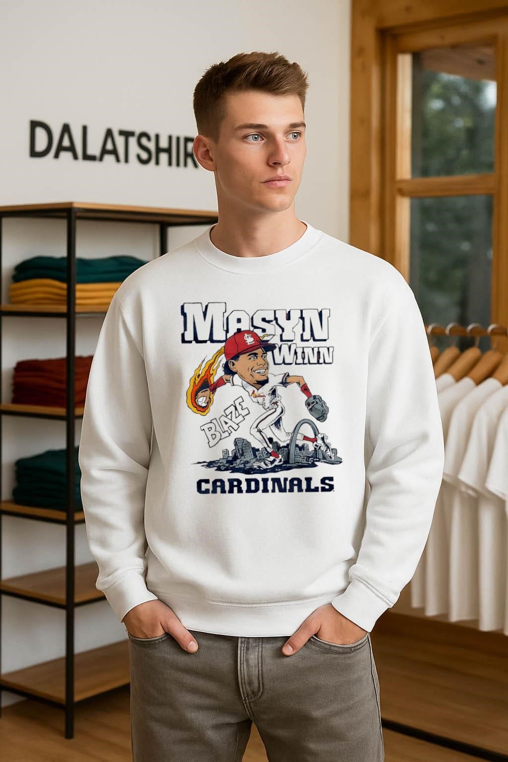 Cardinals Masyn Winn Blaze MLB cartoon sweater