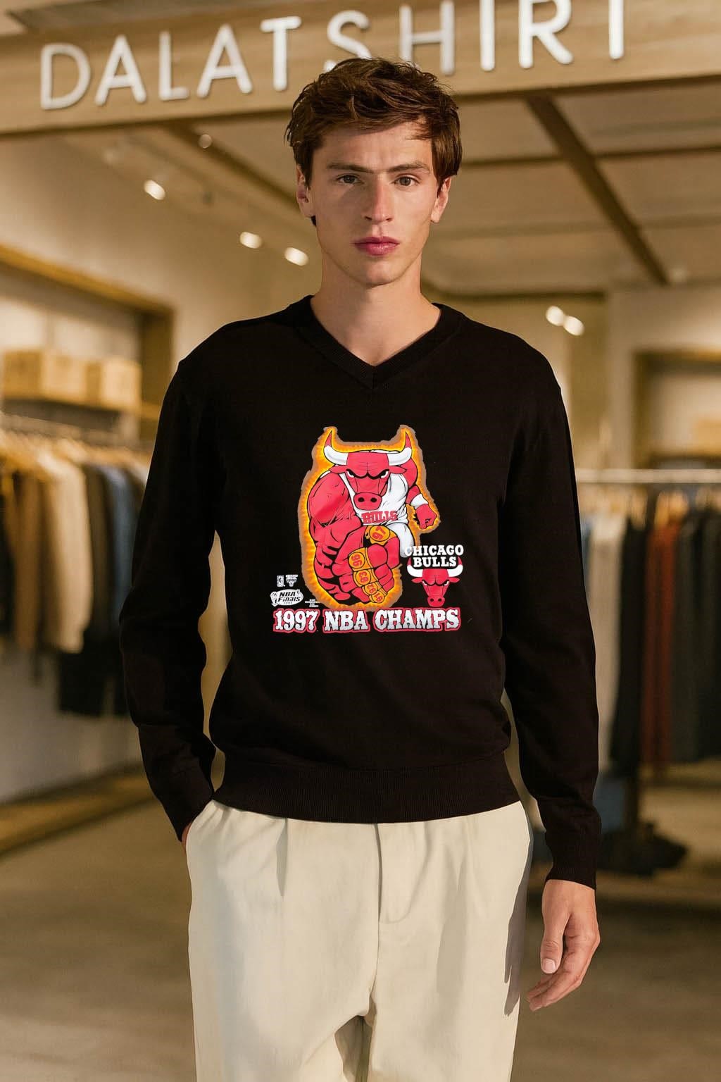 Chicago Bulls 1991 NBA Finals 1997 NBA Champs long-sleeve