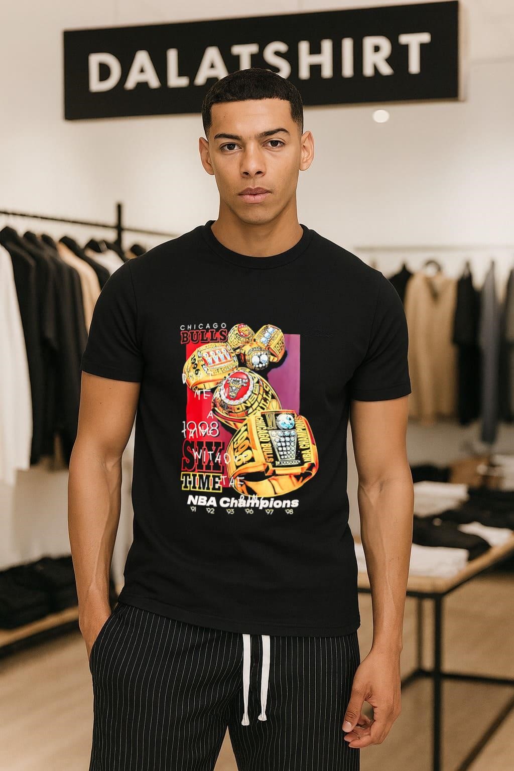 Chicago Bulls 1998 Six Time NBA Champions Six Rings shirt