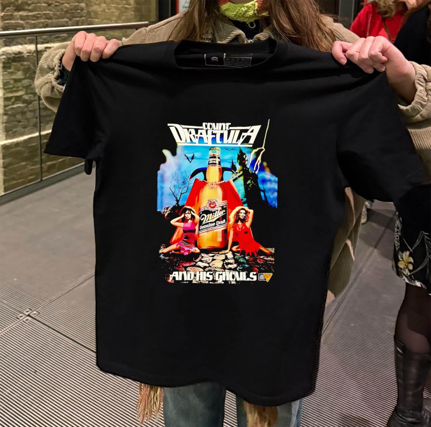 Count Draftula Miller Genuine Draft And His Ghouls black-t-shirt