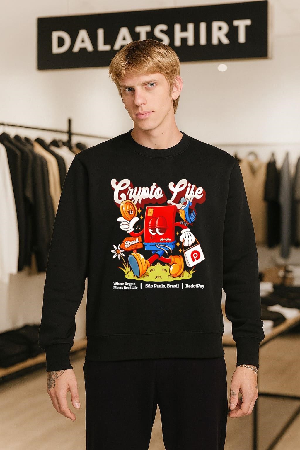 Crypto Life Brasil Sao Paulo RedotPay Card Bird sweater