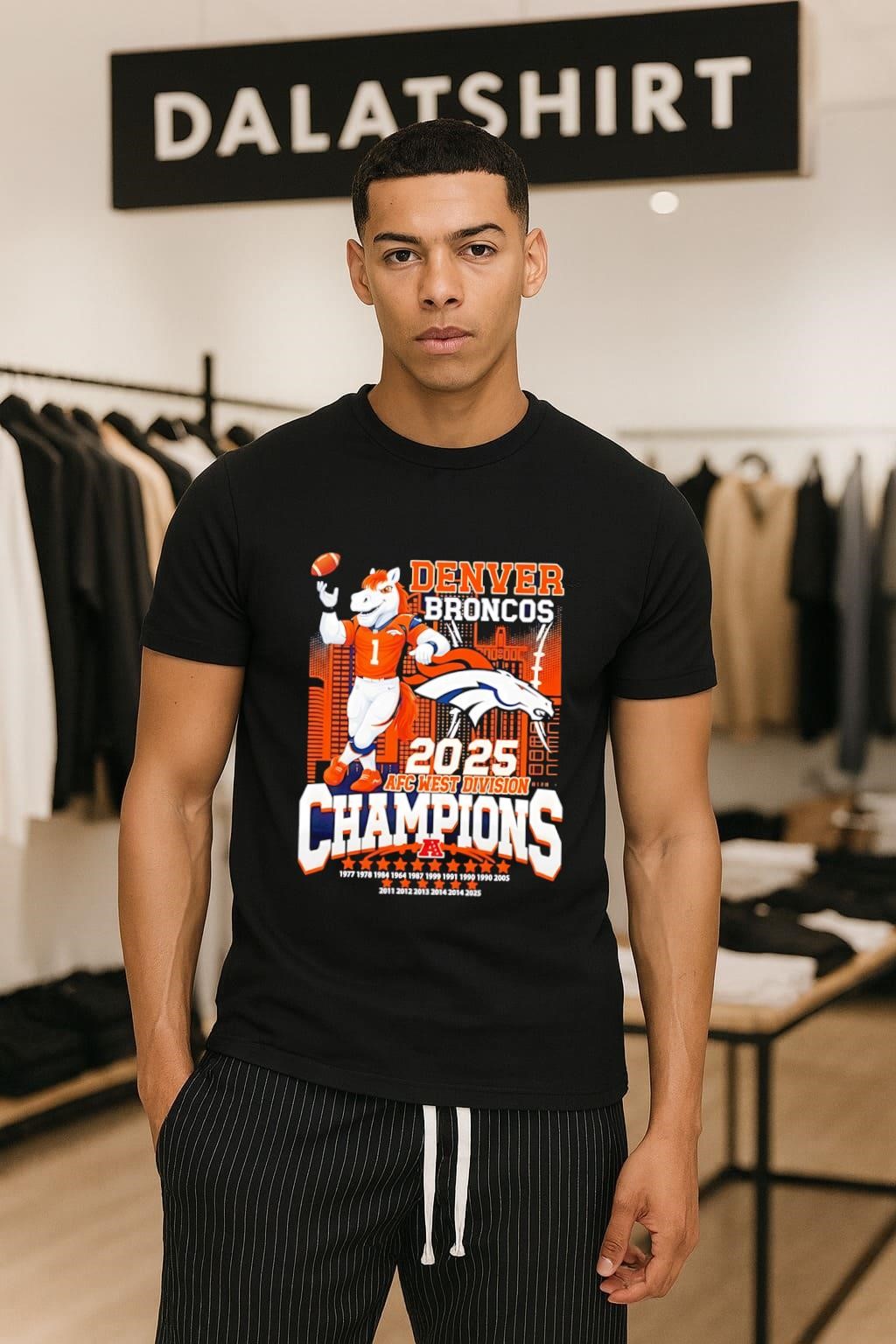 Denver Broncos 2025 AFC West Division Champions mascot shirt