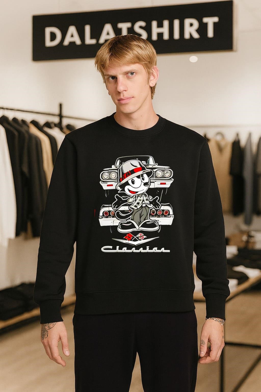 Felix the Cat Classic Chevy Lowrider Chicano Style sweater