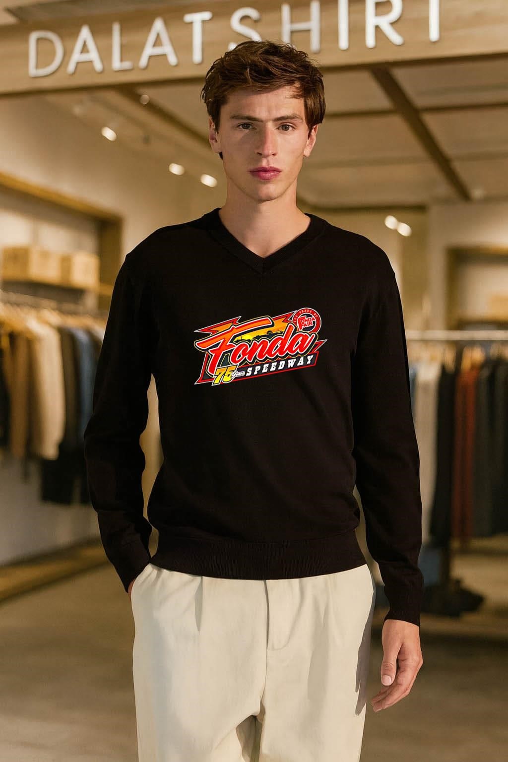 Fonda Speedway 75 Years Fonda Fair Logo long-sleeve