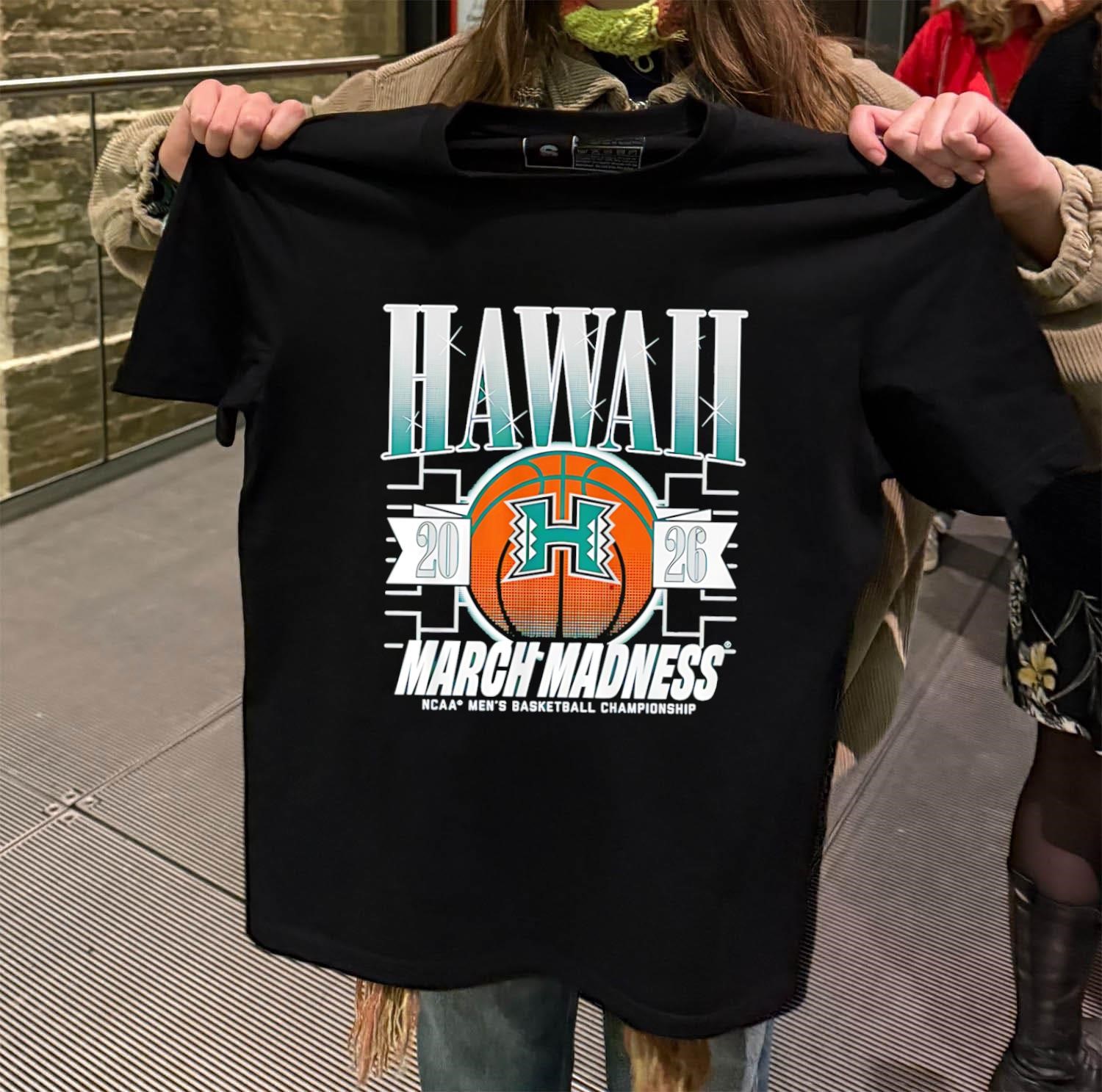 Hawaii Rainbow Warriors MBB 2026 March Madness NCAA Men's Basketball Championship black-t-shirt