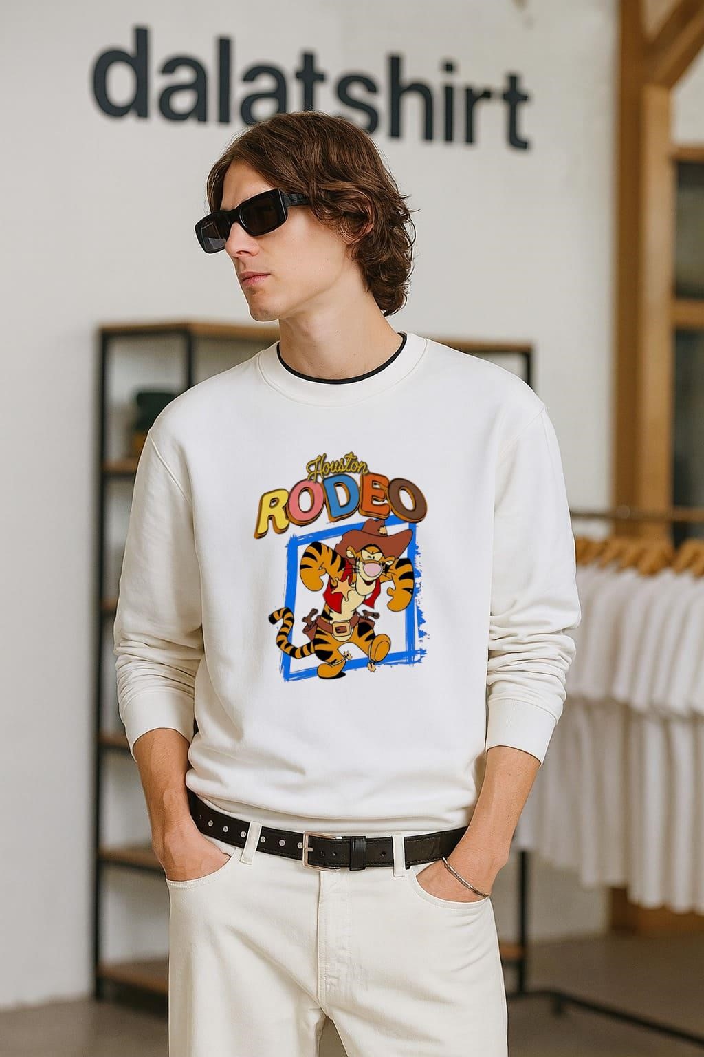 Houston Rodeo Cowboy Tigger Sheriff Star Western long-sleeve