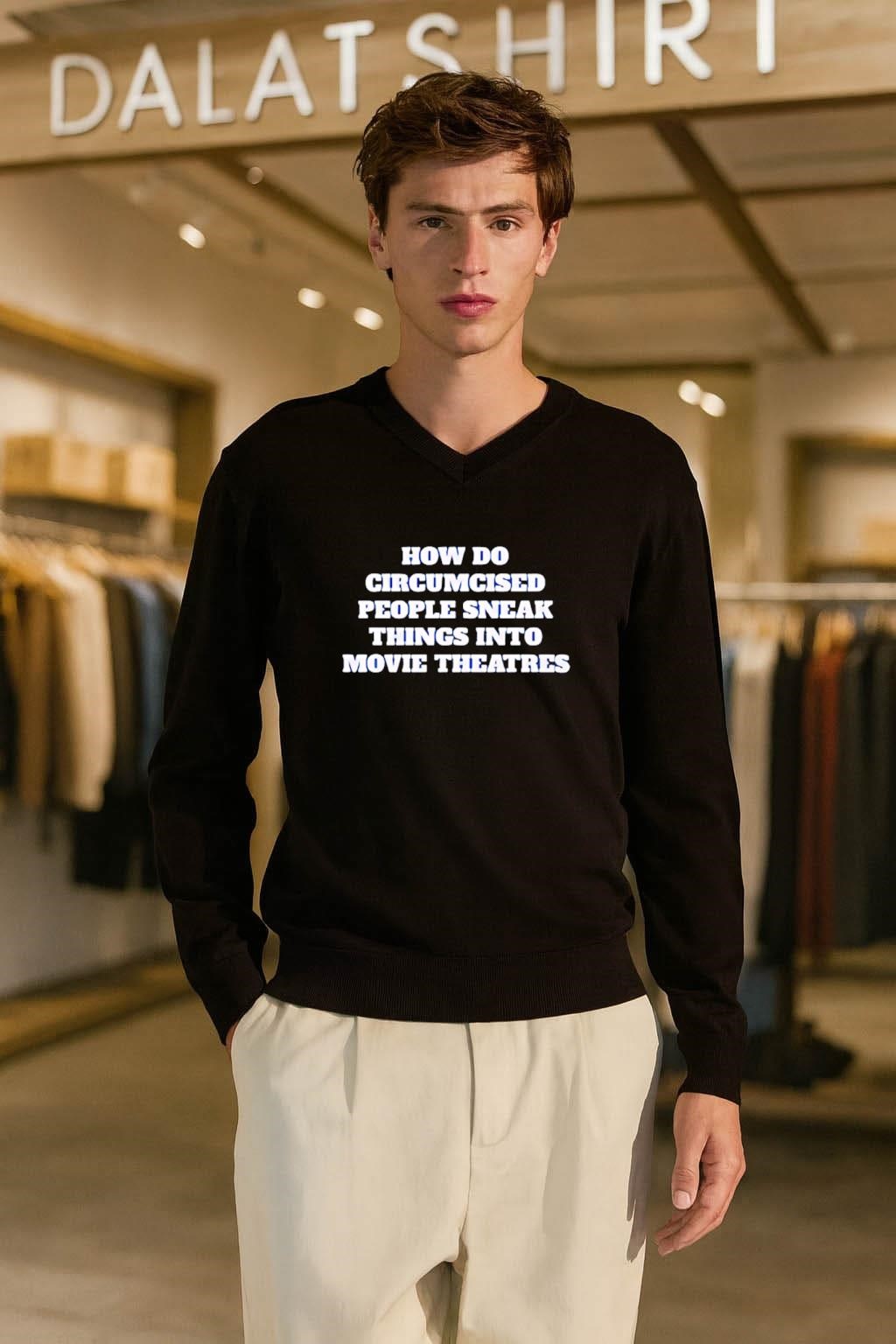 How Do Circumcised People Sneak Things Into Movie Theatres long-sleeve