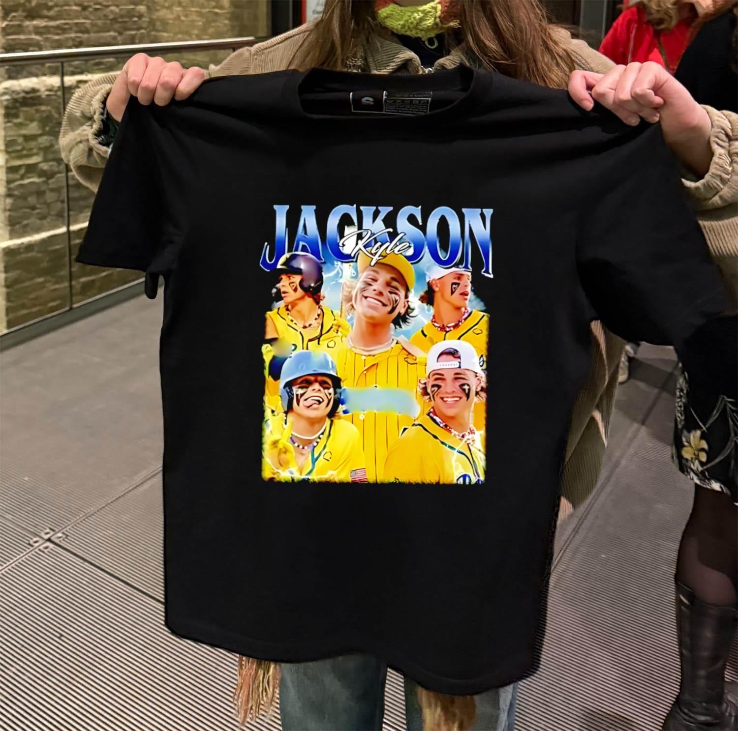 Jackson Kyle Baseball Player Lightning Graphic black-t-shirt