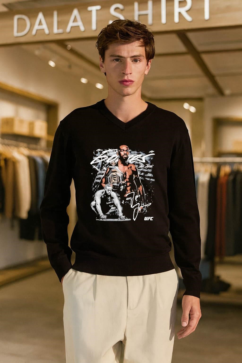 Jon Jones Bones UFC World Champion Signature long-sleeve