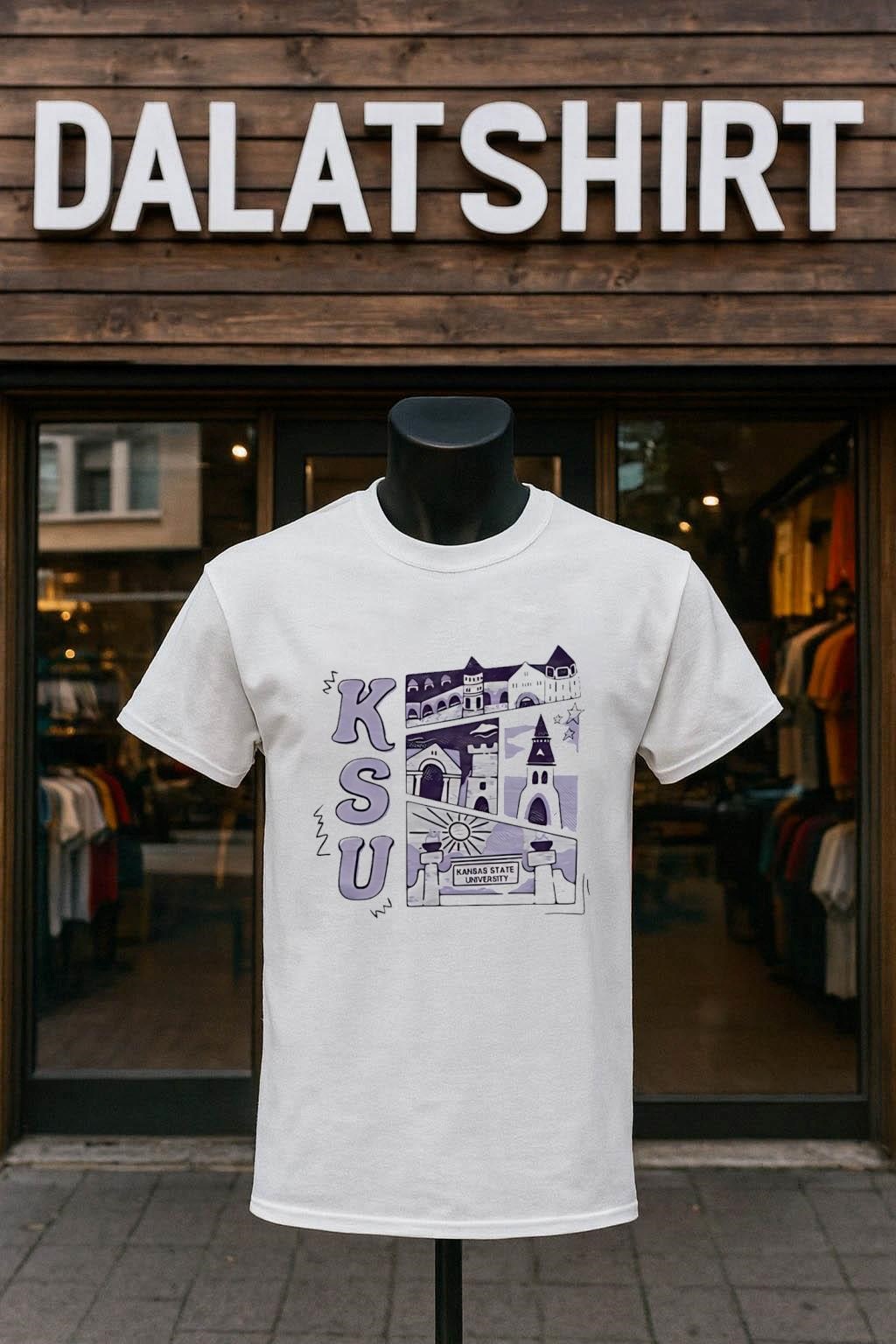 KSU Kansas State University Campus Buildings And Landmarks Sketch shirt