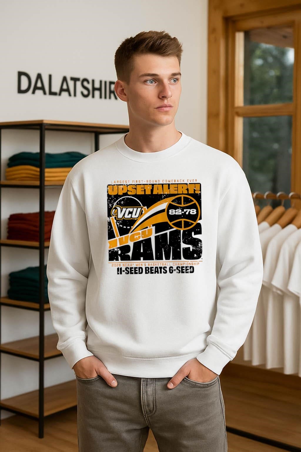 Largest First-Round Comeback Ever Upset Alert VCU Rams 82-78 2026 NCAA Men's Basketball Championship sweater