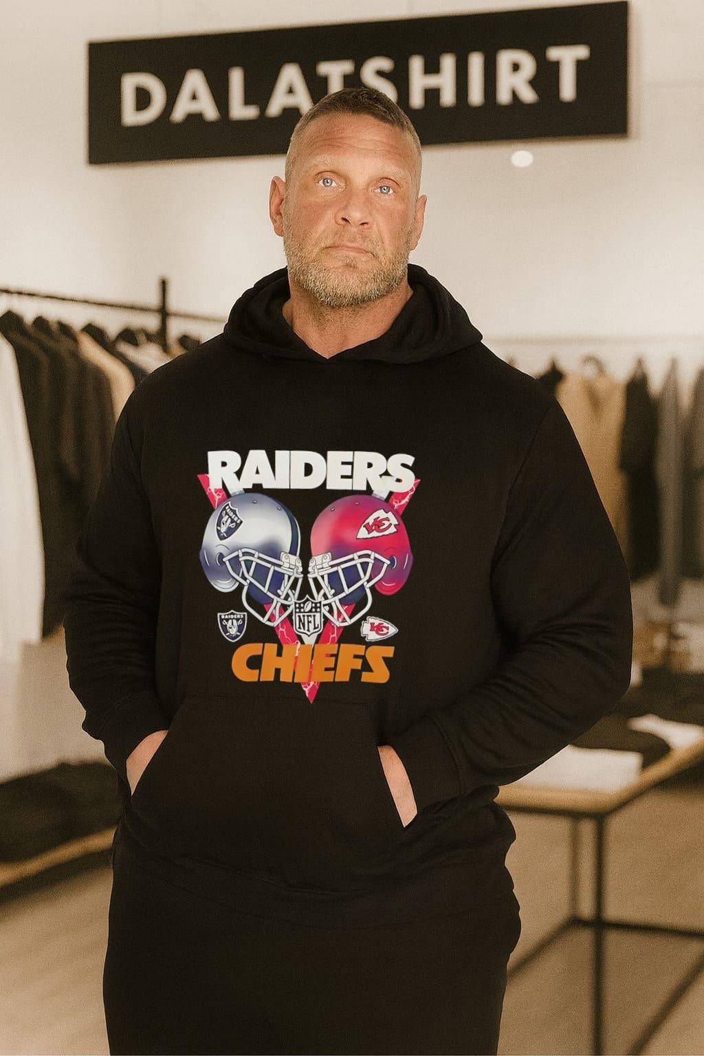 Las Vegas Raiders NFL x Chiefs helmets hoodie