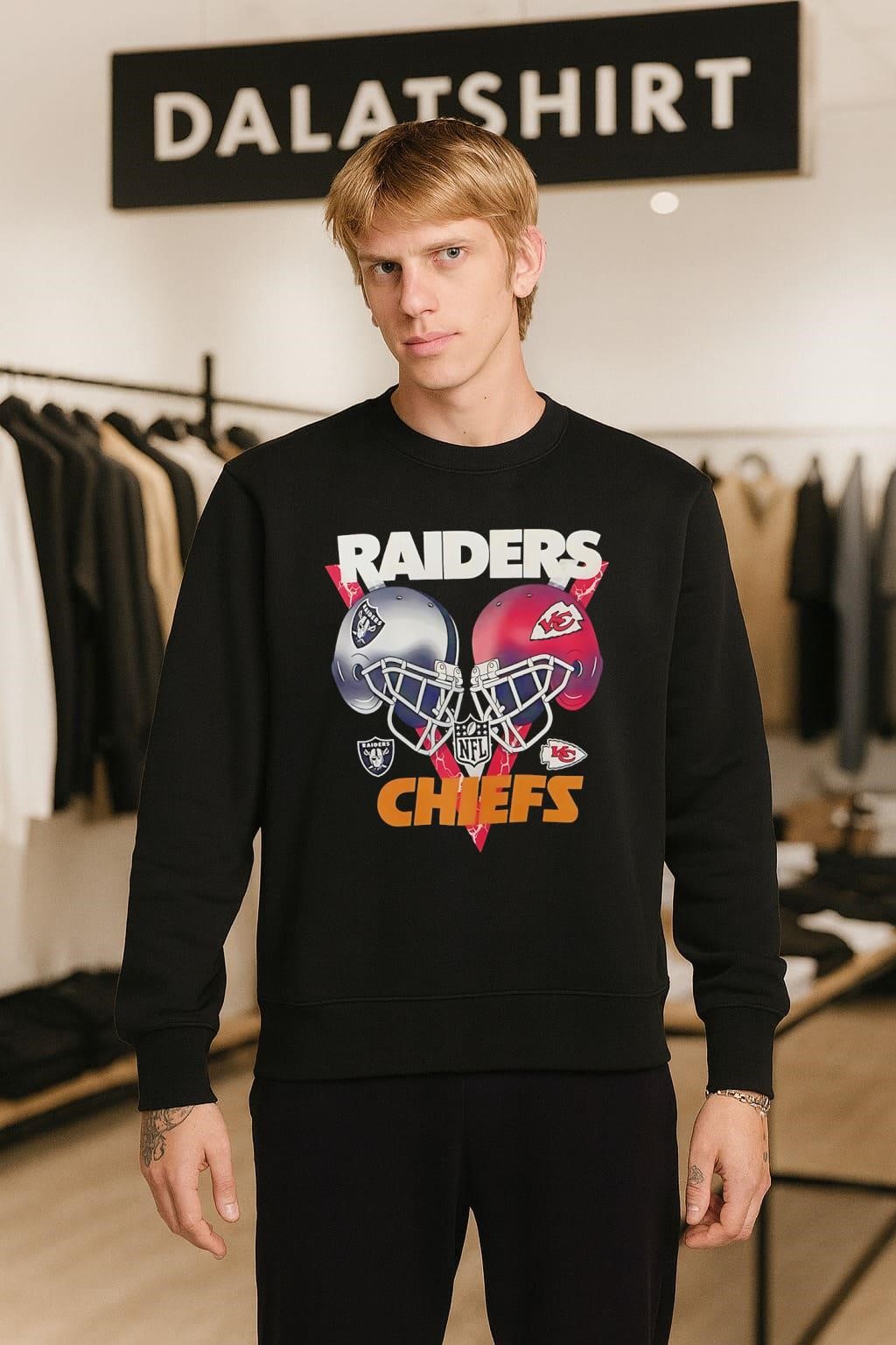 Las Vegas Raiders NFL x Chiefs helmets sweater