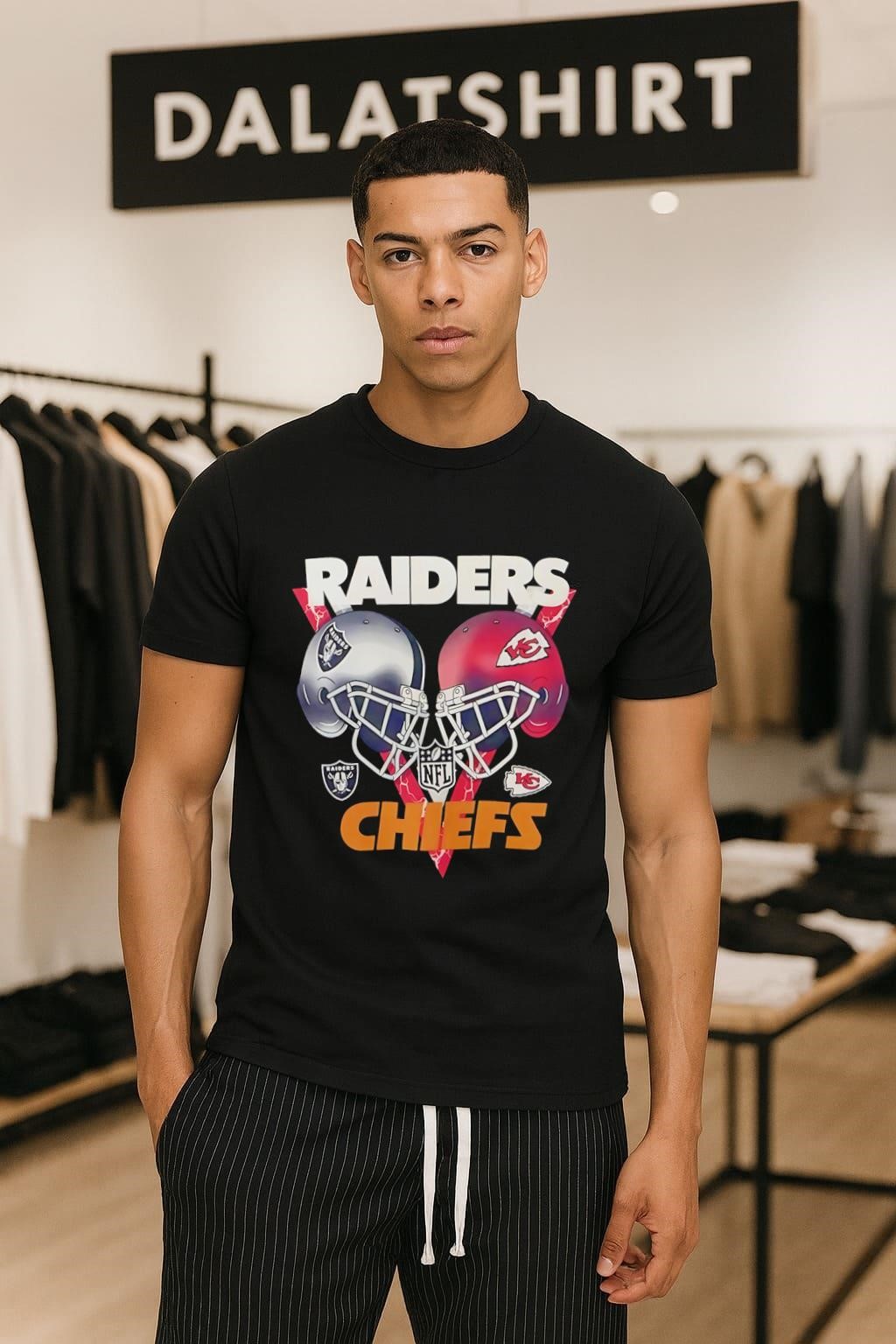 Las Vegas Raiders NFL x Chiefs helmets shirt
