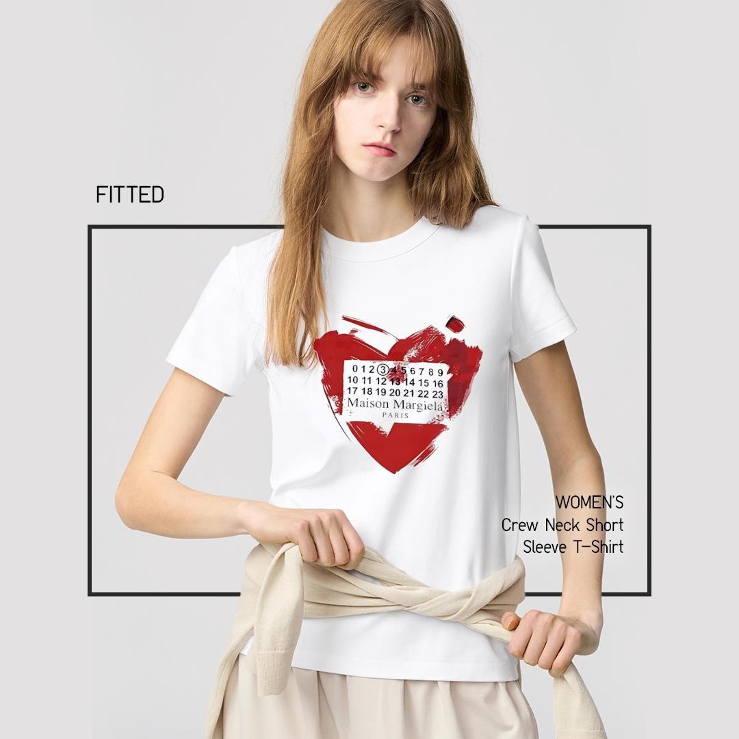 Maison Margiela Paris Heart Red Brush Stroke women's-shirt