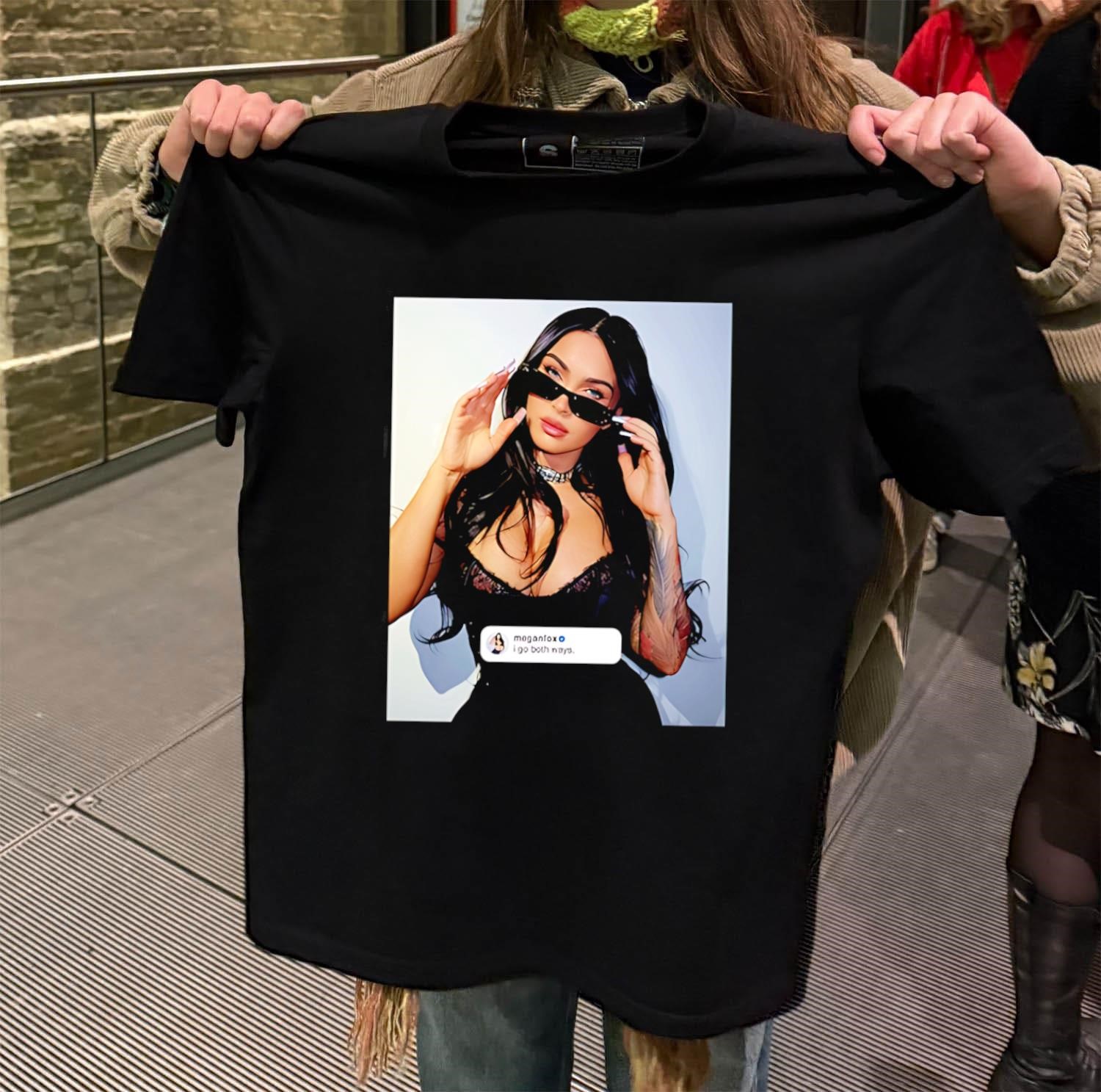 Megan Fox Share New Photo On Instagram I Go Both Ways black-t-shirt